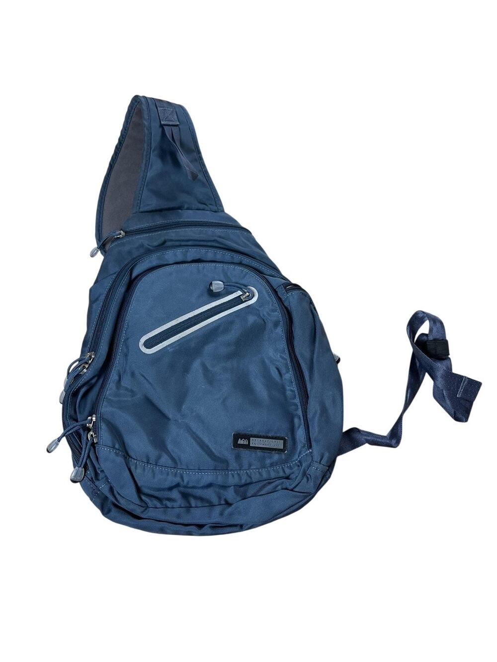 REI Shoulder Bag Mens One Size Blue Nylon Sling Pack 3 Pockets Hiking Summer